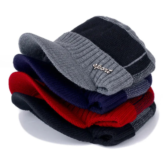 Hats For Men Women Winter Beanie Sports Label Thicken Winter