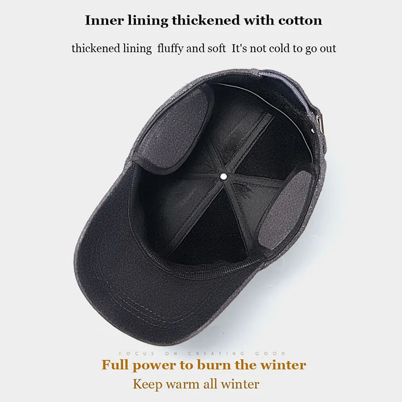 New Men Winter Thickened Ear Protection Baseball Caps