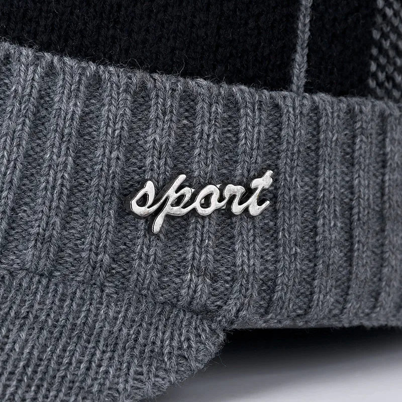 Hats For Men Women Winter Beanie  Sports Label Thicken Winter