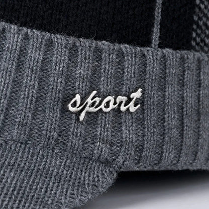 Hats For Men Women Winter Beanie  Sports Label Thicken Winter