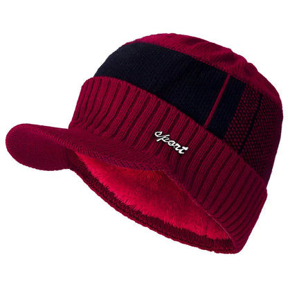 Hats For Men Women Winter Beanie  Sports Label Thicken Winter