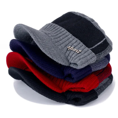 Hats For Men Women Winter Beanie  Sports Label Thicken Winter