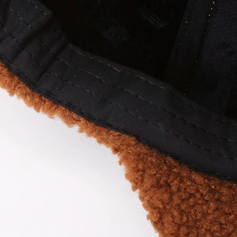 1pc Autumn and Winter Fashion Simple Casual Anti-ultraviolet Thickened Plush Suede Splicing Diamond Baseball Cap,Warm Comfortabl