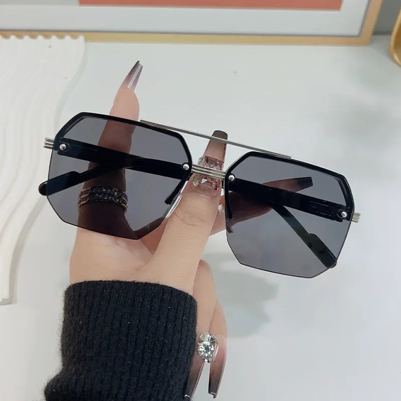 Men's Metal Sunglasses Square Personality Retro Fashion Outdoor Sports Eyeglasses