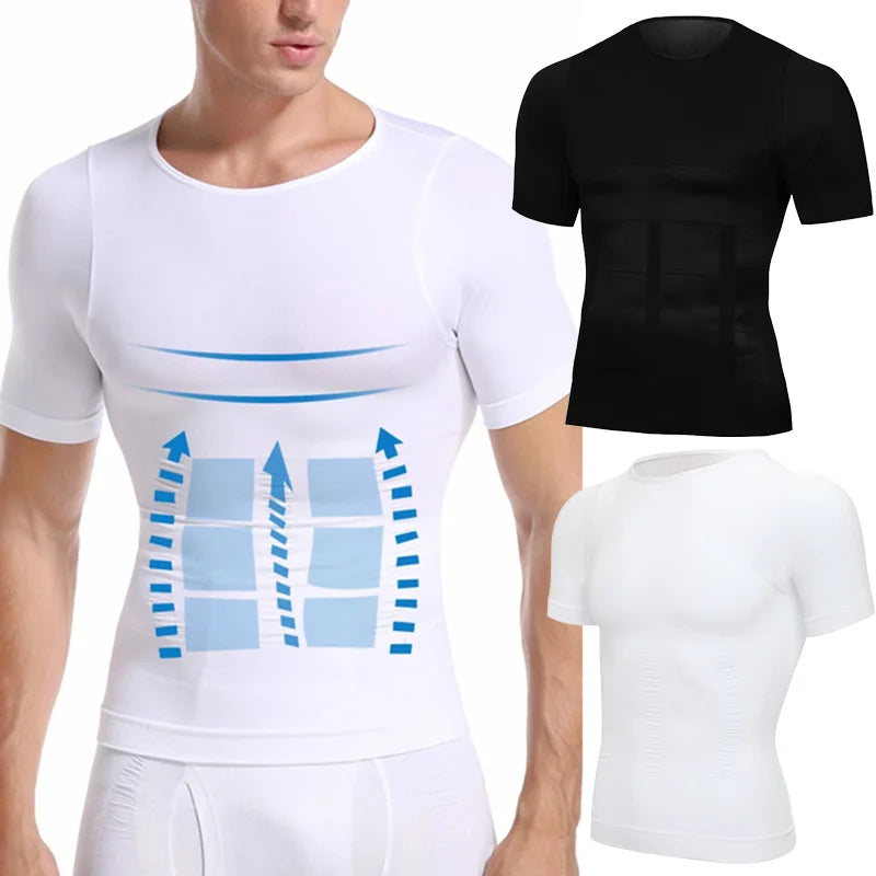 Men Weight Loss Shapewear T-Shirt Body Shaper Slimming Compression Shirts Gynecomastia Undershirt Waist Trainer Muscle