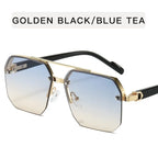 Men's Metal Sunglasses Square Personality Retro Fashion Outdoor Sports Eyeglasses