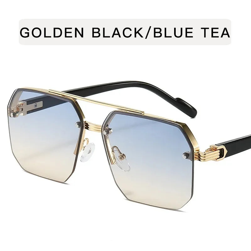 Men's Metal Sunglasses Square Personality Retro Fashion Outdoor Sports Eyeglasses