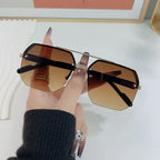 Men's Metal Sunglasses Square Personality Retro Fashion Outdoor Sports Eyeglasses