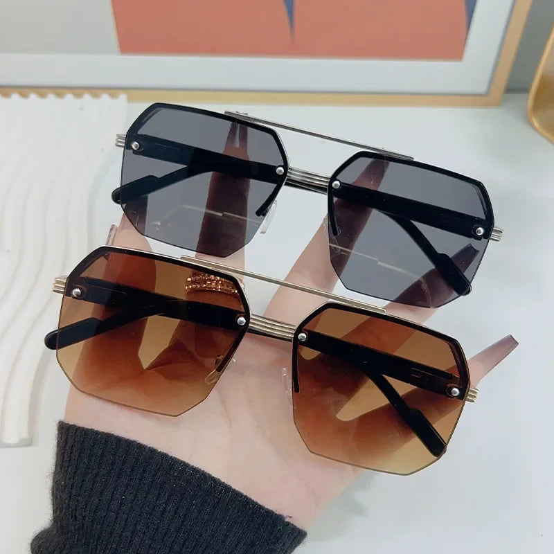 Men's Metal Sunglasses Square Personality Retro Fashion Outdoor Sports Eyeglasses