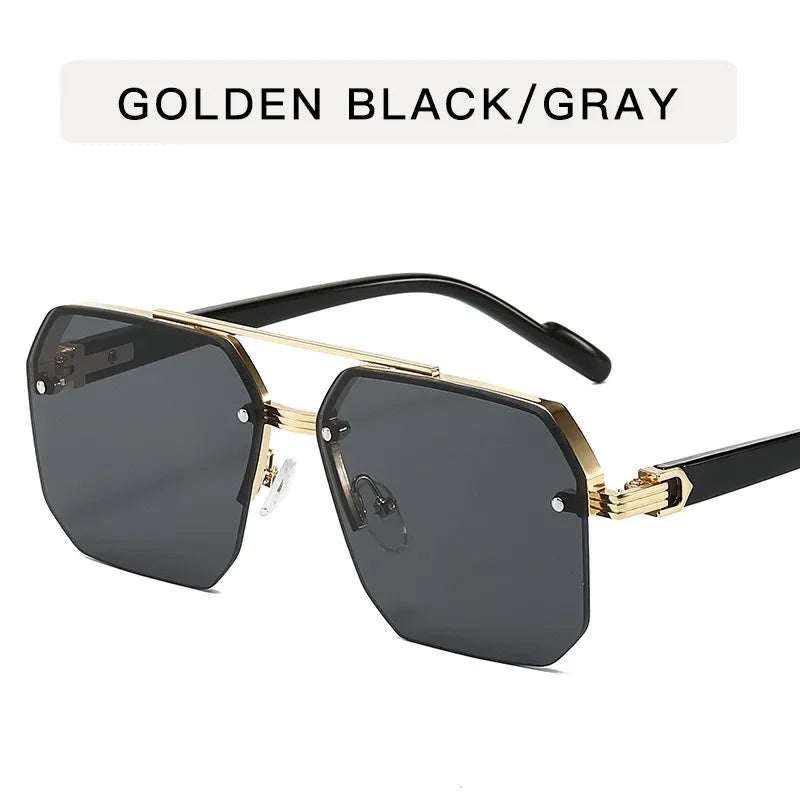 Men's Metal Sunglasses Square Personality Retro Fashion Outdoor Sports Eyeglasses