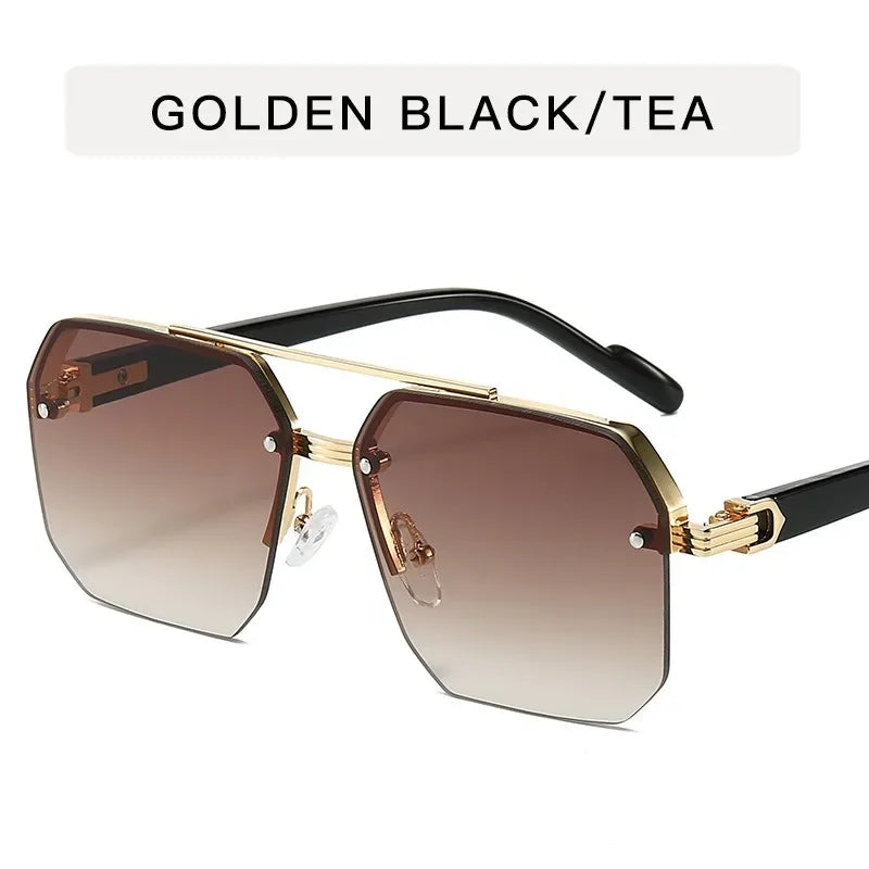 Men's Metal Sunglasses Square Personality Retro Fashion Outdoor Sports Eyeglasses