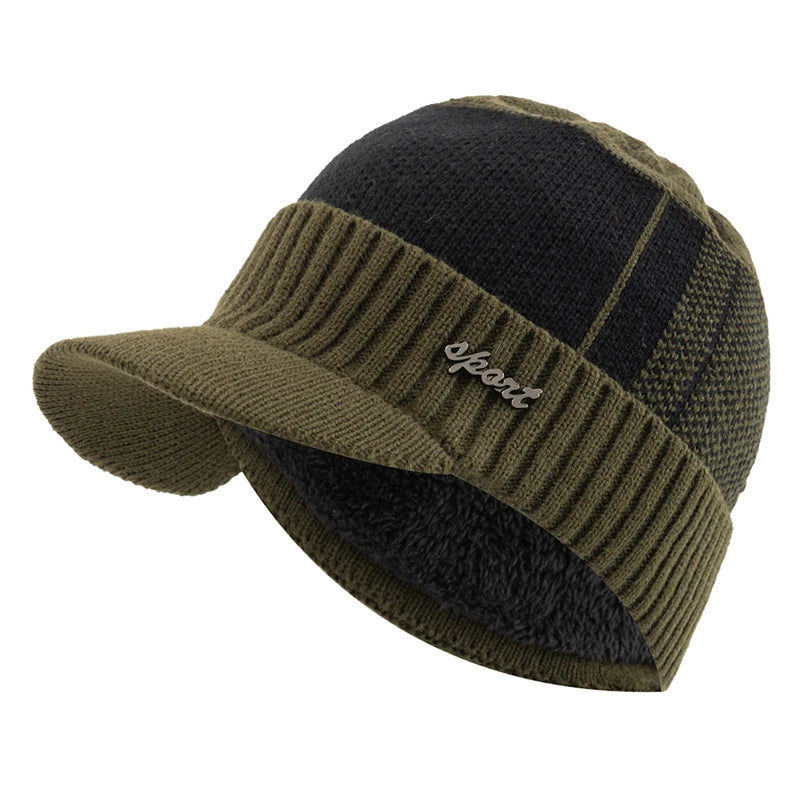 Hats For Men Women Winter Beanie  Sports Label Thicken Winter